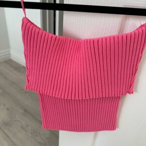 Zara Pink Knit Ribbed Women’s Bandeau Top
Size small new with tags